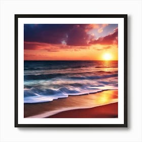 Sunset At The Beach 625 Art Print