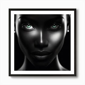 Black Woman With Green Eyes 6 Art Print