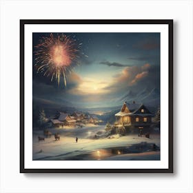 Christmas Village Stock Videos & Royalty-Free Footage Art Print