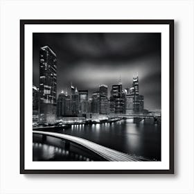 Hong Kong City At Night Art Print