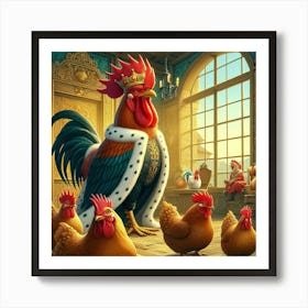 Rooster And Chickens 1 Art Print