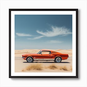 Ford Mustang In The Desert 1 Art Print