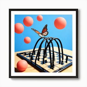 Butterfly On A Chess Board 15 Affiche