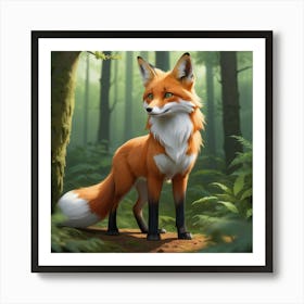 Fox In The Forest Art Print