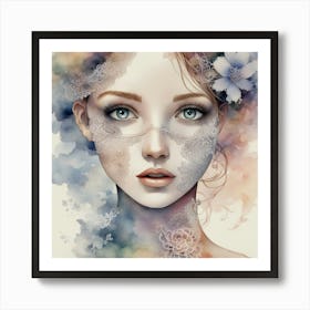 Watercolor Of A Girl 23 Art Print