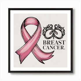 Women Breast Cancer Awareness background in Pink Ribbon international symbol for month October clipart and poster clipart and wall art 33 Art Print