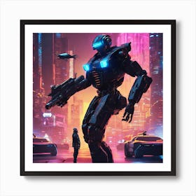 Futuristic Robot 4 Art Print