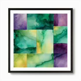 Watercolor Squares Art Print