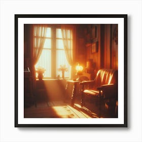 "The Golden Glow of Nostalgia: A Tranquil Haven of Memories, Captured in the Embrace of Time Art Print