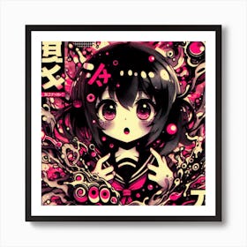 Anime Poster Girl Cover Art Art Print