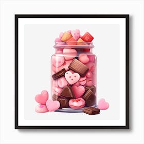 Valentine'S Day Candy Jar 6 Art Print