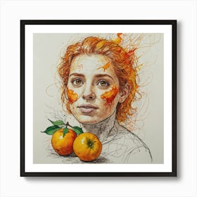 Orange Girl 3 Art Print