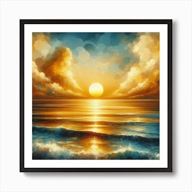 Sunset Over The Ocean 1 Art Print