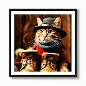 Cat In Boots Art Print