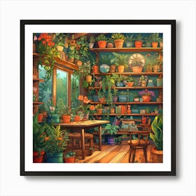 Room Full Of Potted Plants Art Print