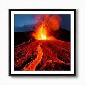 Firefly Dynamic Eruption Of Molten Lava With Fiery Colors 11232 (2) Art Print