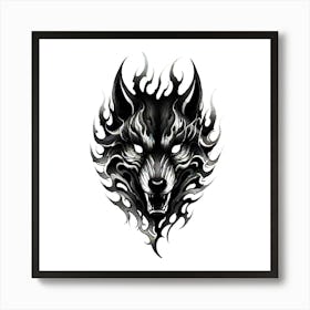 Wolf Head Tattoo 17 Art Print