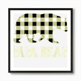 Papa Bear Shirt Red Buffalo Plaid Papa Bear Pajama Art Print