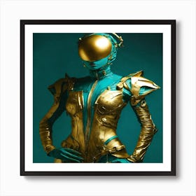 Woman In A Gold Costume Art Print