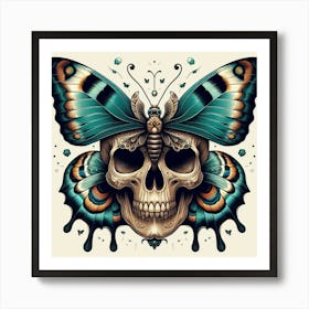 Skull Butterfly Art 1 Art Print