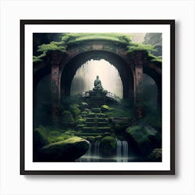 Myeera Industrial Iron Bridge Elven Taoism Style Zen Garden Sty 5a435552 37f6 4322 8f36 422c16b57e4f Art Print