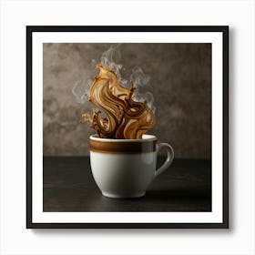 Coffee Cup With Smoke 17 Art Print