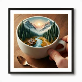 3d Latte Art 1 Art Print