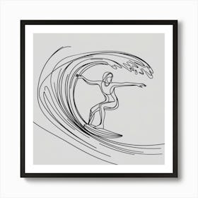 Surfer Riding A Wave Poster