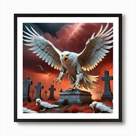 Eagle On The Graveyard Art Print