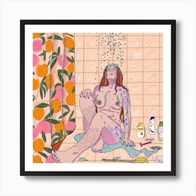 Hangover Shower Square Art Print