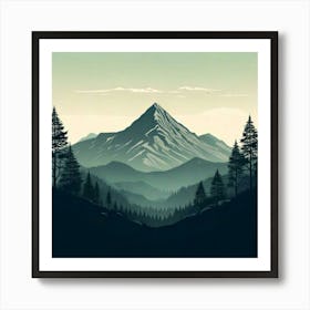 Firefly Serene Mountain Silhouette In A Vast Wilderness Landscape 36616 (2) Art Print