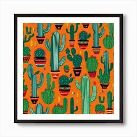 Cactus Pattern 19 Art Print