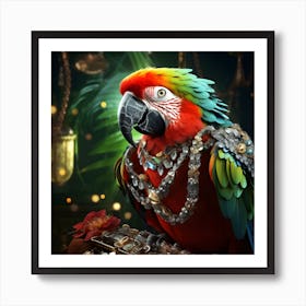 Bejewelled Parrot. The perfect jewels for the perfect parrot Art Print