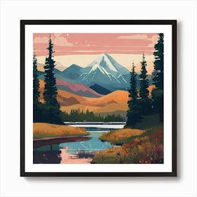 Mountain Landscape Painting 1 Art Print