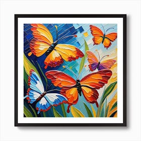 Colorful Butterflies 15 Art Print