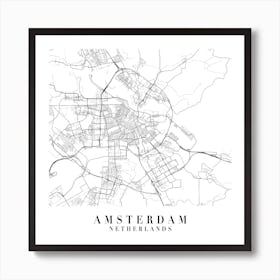 Amsterdam Netherlands Street Map Minimal Square Art Print