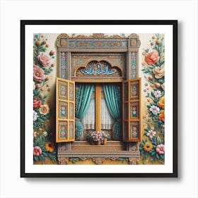 Window With Flowers11 Art Print