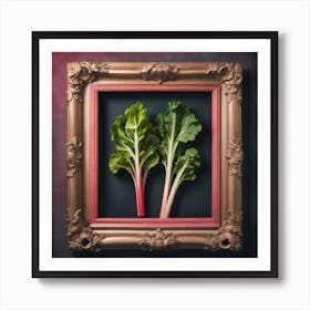 Rhubarb As A Frame Mysterious (7) Art Print