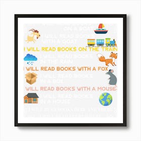 I Will Read Books On A Boat & Everywhere Reading Art Print