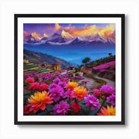 Flowers In The Mountains 1 Art Print