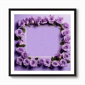 Purple Roses Frame 1 Art Print