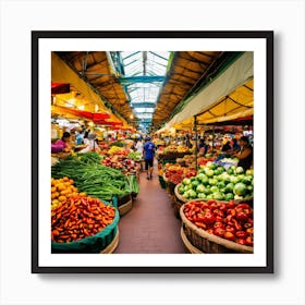 Fruit And Vegetable Market Art Print