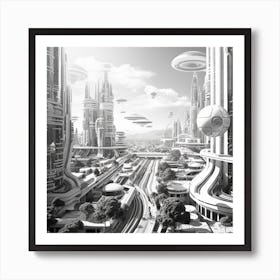 Futuristic Cityscape 2 Art Print