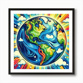 Earth From Space Art Print