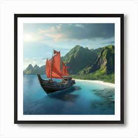 Leonardo Diffusion Xl Kapal Phinisi Berlayar Ditengah Laut Bir 1 Art Print