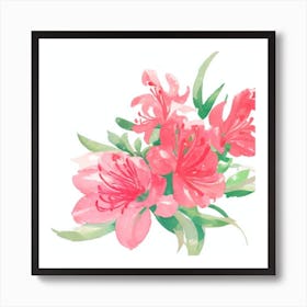 Pink Azaleas Art Print