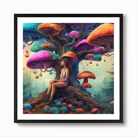 Mushroom Tree 1 Art Print