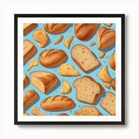 Bread Seamless Pattern 1 Art Print