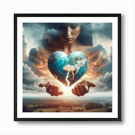 Earth In The Hands Of A Woman 5 Art Print