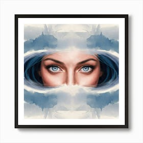 Blue Eyes Of A Woman Art Print